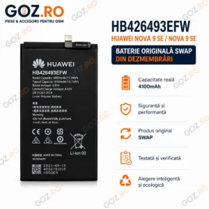 Baterie Huawei HB426493EFW – Originală SWAP Nova 9 SE | 4100mAh Capacitate Reală