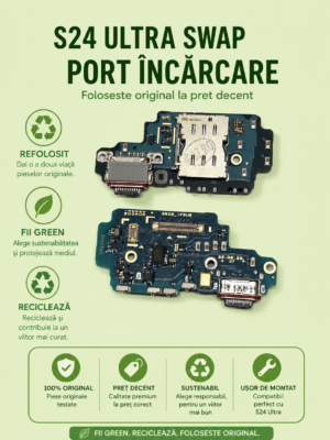Samsung Galaxy S24 Ultra Swap Port Încărcare USB-C Original Refolosit – Placă Încărcare, Microfon și SIM