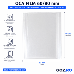 OCA Film 60x80 mm Adeziv Optic Transparent pentru Reparatii Display Telefon – Service GSM