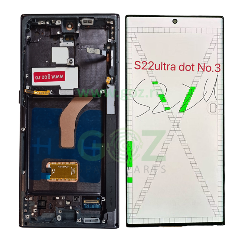 Galaxy S22 Ultra 5G/S908 Ecran/Display Cu Rama Black (Dot 3)