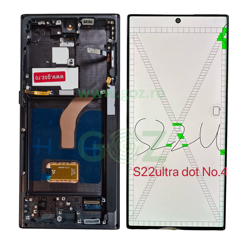 Galaxy S22 Ultra 5G/S908 Ecran/Display Cu Rama Black (Dot 4)