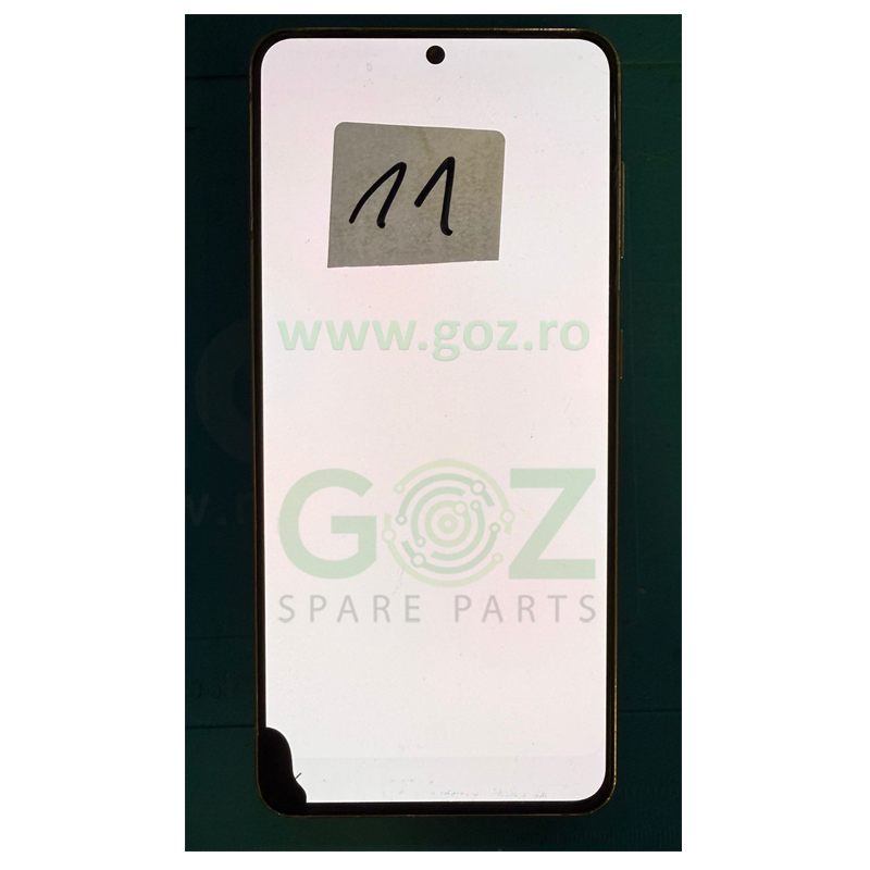 Galaxy S21 5G / G991 Ecran / Display Original cu Rama Silver - Din Dezmembrari (Stain 11)