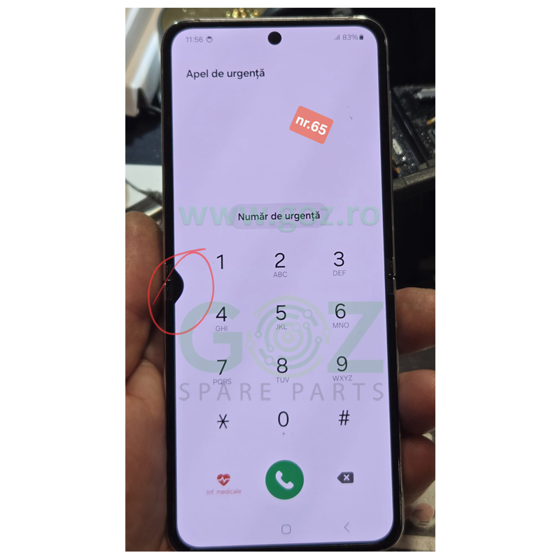 Galaxy Z Flip5 / F731B Ecran / Display Cu Rama Silver – Din Dezmembrari (Stain 65)