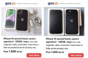 iPhone 14 128GB Negru Second Hand – Cutie Originală + Accesorii Complete, Folie Privacy Nouă